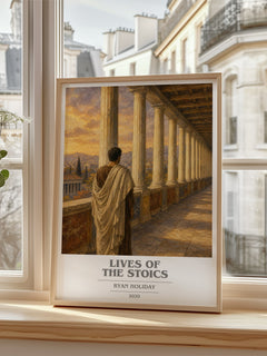 Lives of the Stoics book cover poster colour and style options – Ryan Holiday book art