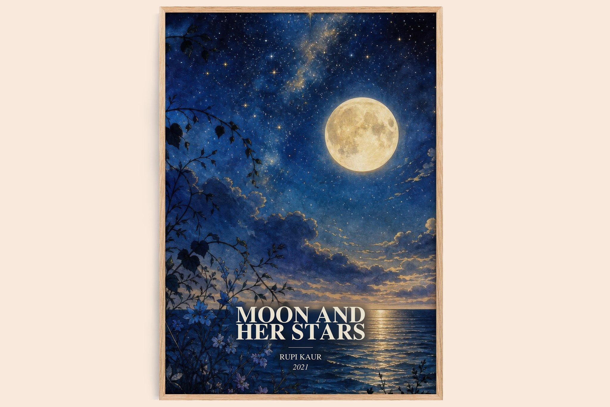 Moon and Her Stars Book Watercolour Illustration by Rupi Kaur