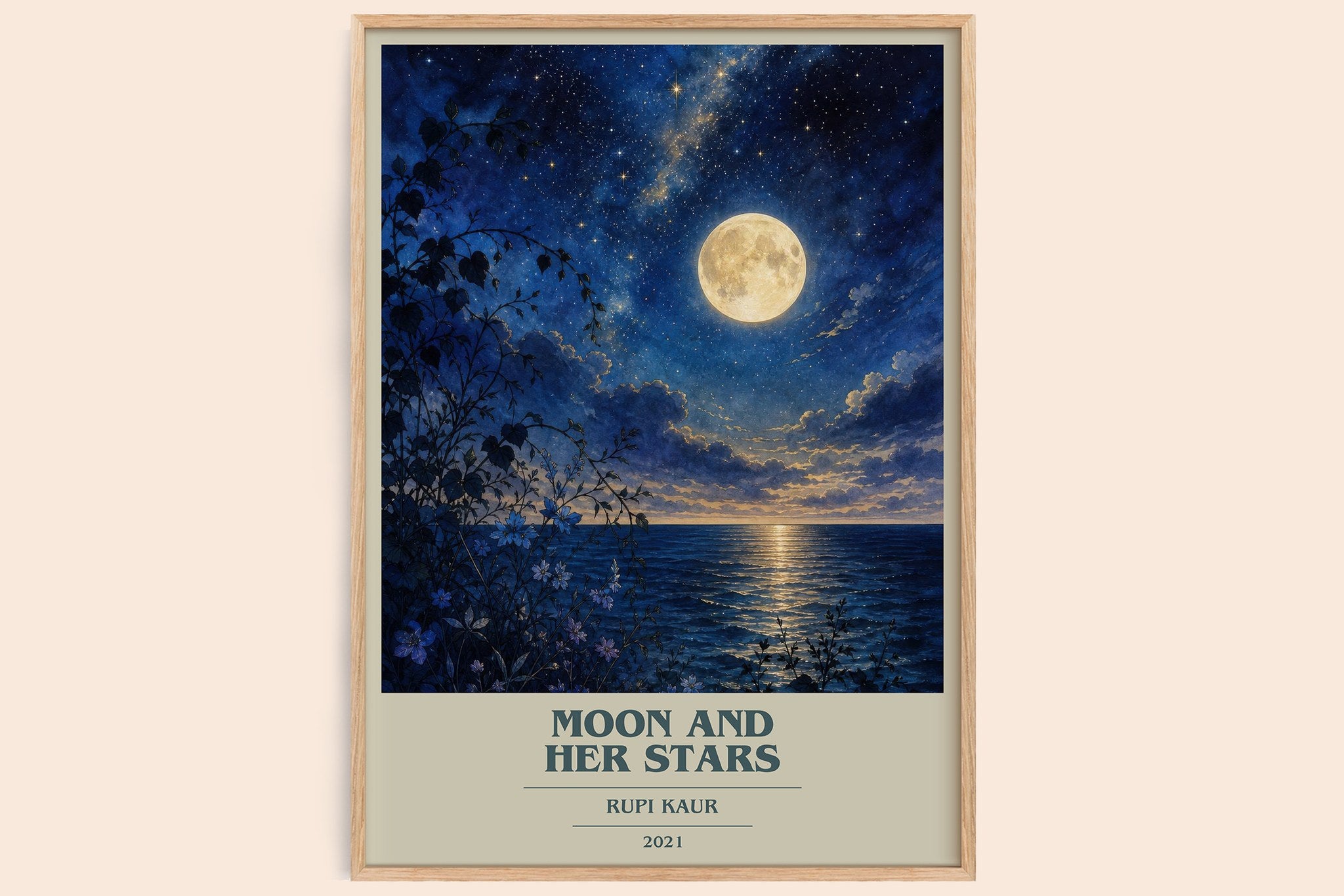 Moon and Her Stars Book Cover Poster by Rupi Kaur