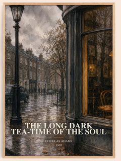 The Long Dark Tea-Time of the Soul watercolour book poster by Douglas Adams – framed literary art print