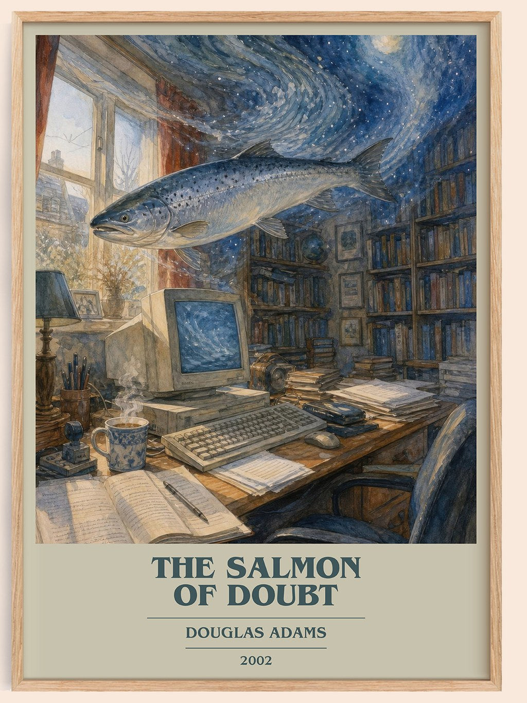 The Salmon of Doubt book cover book poster by Douglas Adams – framed literary art print