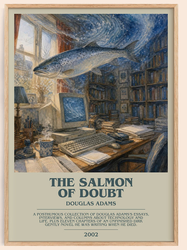 The Salmon of Doubt bookish book poster by Douglas Adams – framed literary art print