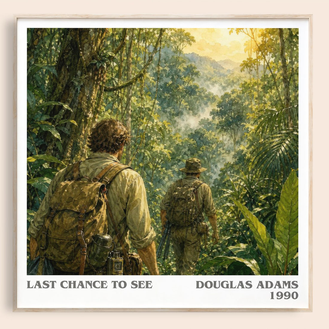 Last Chance to See literary book poster by Douglas Adams – framed literary art print