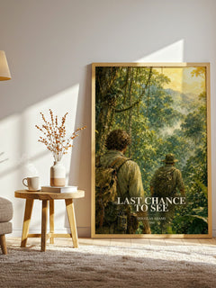 Last Chance to See watercolour print in frame leaning in hallway – non fiction wall art