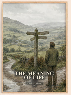 The meaning of Liff watercolour book poster by Douglas Adams – framed literary art print