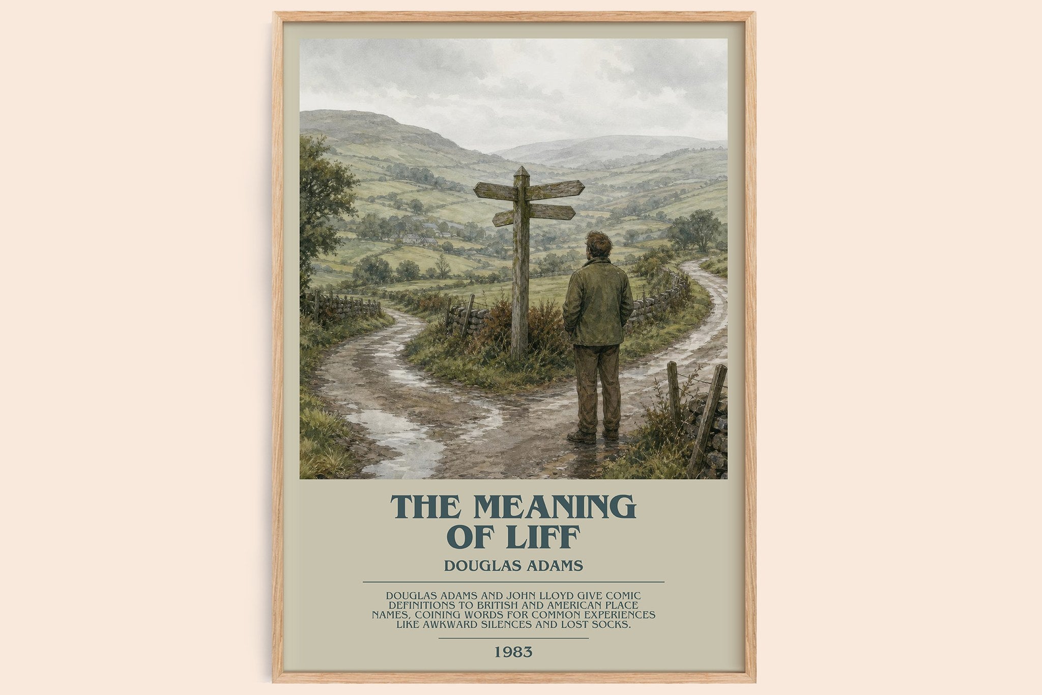 The meaning of Liff Bookish Wall Art by Douglas Adams