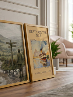 The meaning of Liff watercolour print framed by window – literary home decor