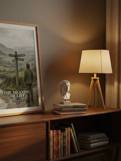 The meaning of Liff watercolour print on bookshelf – Douglas Adams fan gift