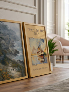 Ghosts watercolour print framed by window – literary home decor