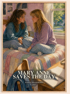 Mary Anne Saves the Day watercolour book poster by Raina Telgemeier – framed literary art print