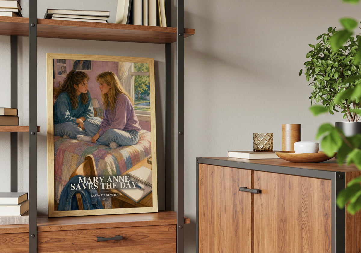 Mary Anne Saves the Day book watercolour illustration paper finish options – matte satin gloss