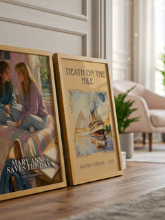 Mary Anne Saves the Day watercolour print framed by window – literary home decor