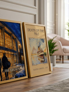 The Legacy watercolour print framed by window – literary home decor