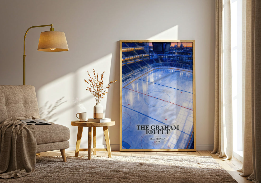 The Graham Effect watercolour print in frame leaning in hallway – romance wall art