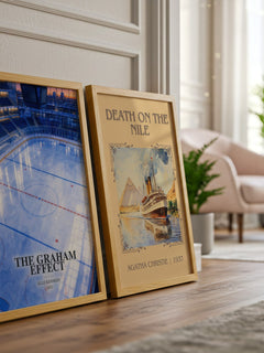 The Graham Effect watercolour print framed by window – literary home decor