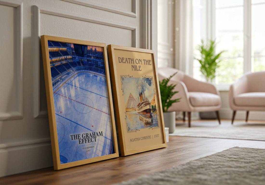 The Graham Effect watercolour print framed by window – literary home decor