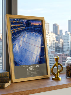 The Graham Effect book cover print framed by window – literary home decor
