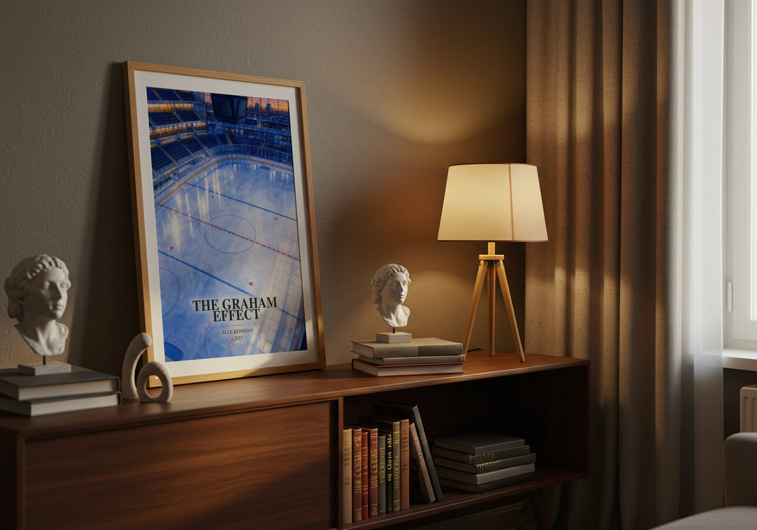 The Graham Effect watercolour print on bookshelf – Elle Kennedy fan gift