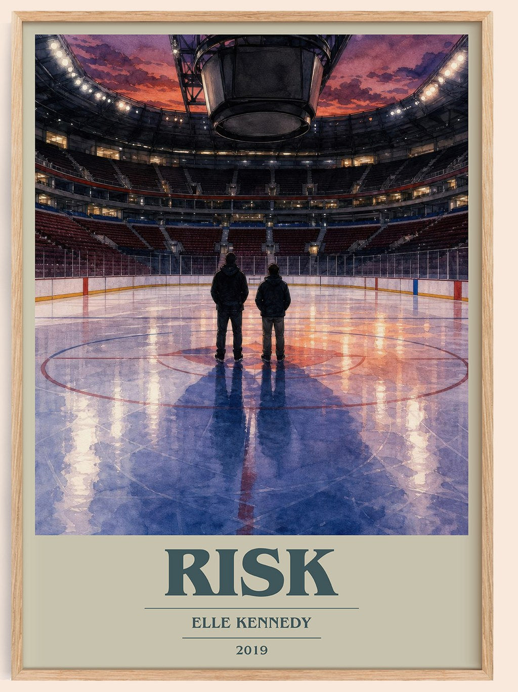 Risk book cover book poster by Elle Kennedy – framed literary art print