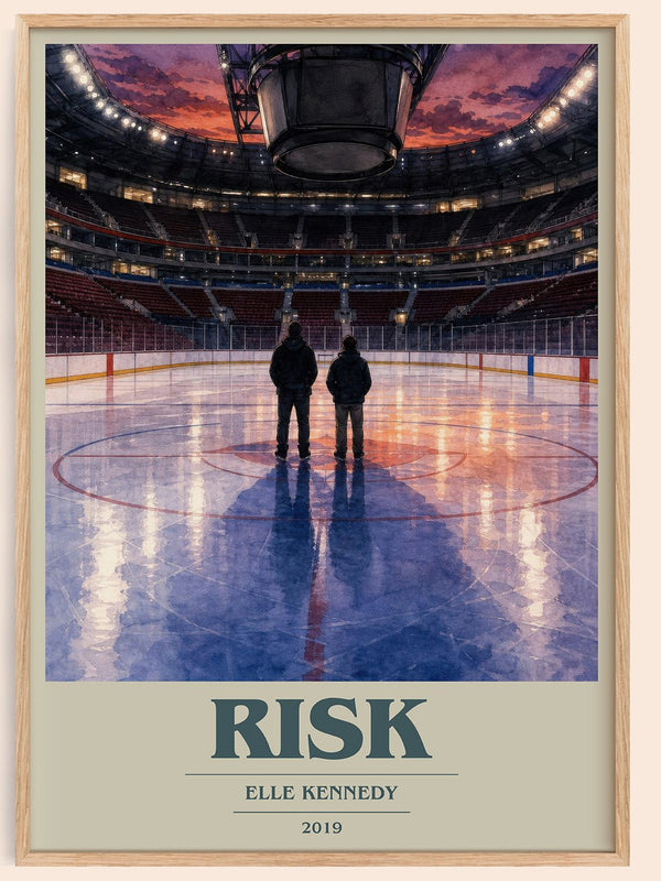 Risk book cover book poster by Elle Kennedy – framed literary art print