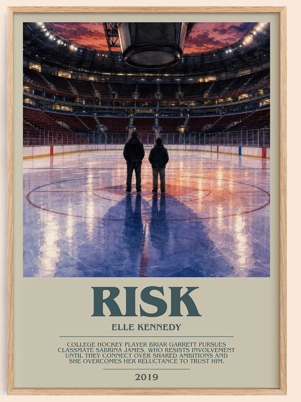 Risk bookish book poster by Elle Kennedy – framed literary art print