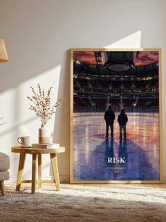 Risk watercolour print in frame leaning in hallway – romance wall art