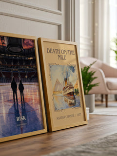 Risk watercolour print framed by window – literary home decor