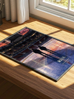 Risk watercolour book poster framed on wall – romance wall art