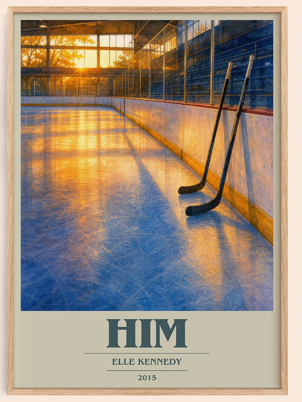 Him book cover book poster by Elle Kennedy – framed literary art print