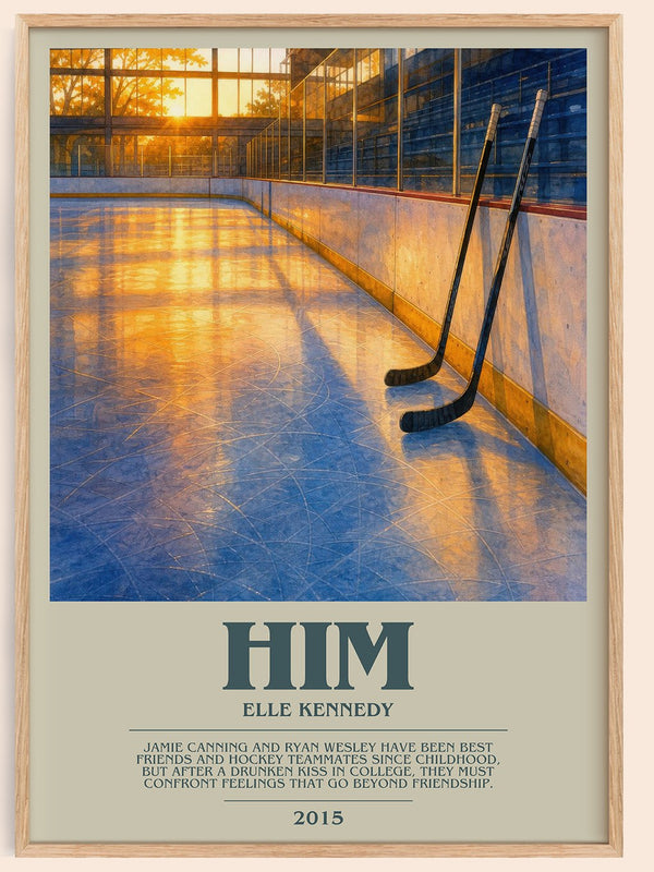 Him bookish book poster by Elle Kennedy – framed literary art print