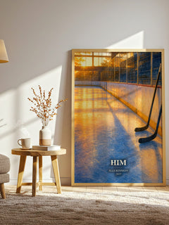 Him watercolour print in frame leaning in hallway – romance wall art