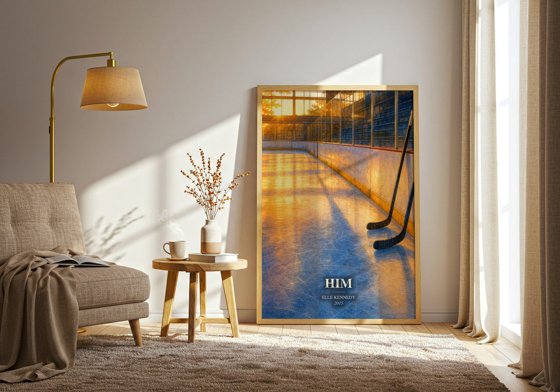 Him watercolour print in frame leaning in hallway – romance wall art