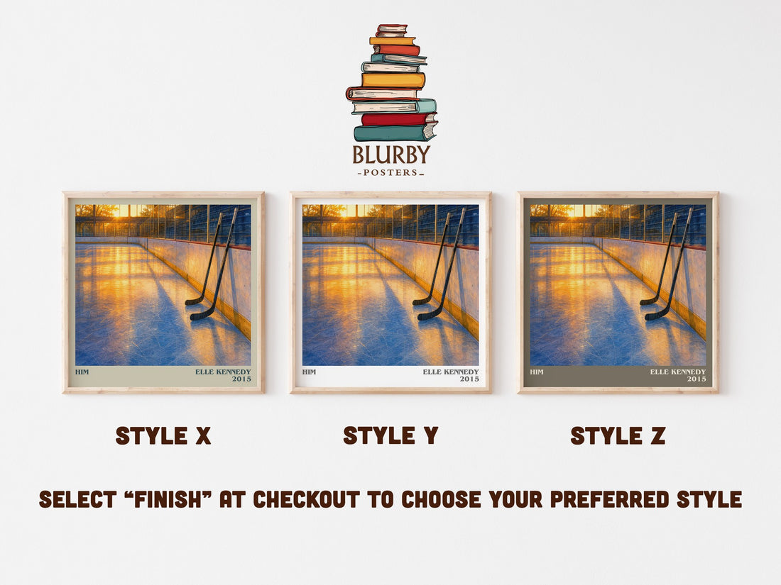Him literary print in frame leaning in hallway – romance wall art (mockup)