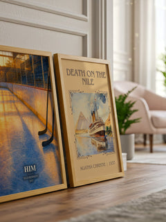 Him watercolour print framed by window – literary home decor