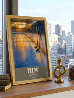 Him book cover print framed by window – literary home decor