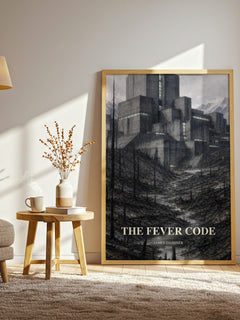 The Fever Code watercolour print in frame leaning in hallway – dystopian wall art