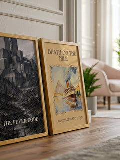The Fever Code watercolour print framed by window – literary home decor