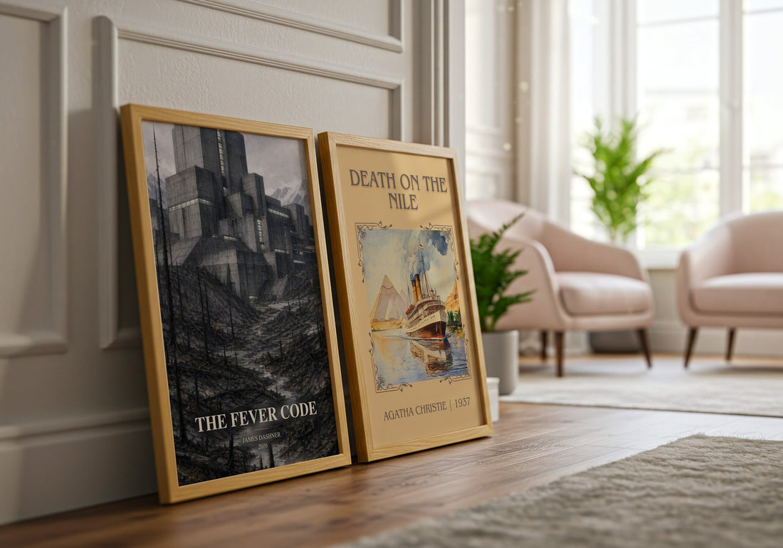 The Fever Code watercolour print framed by window – literary home decor