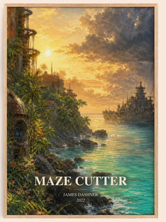 Maze Cutter watercolour book poster by James Dashner – framed literary art print