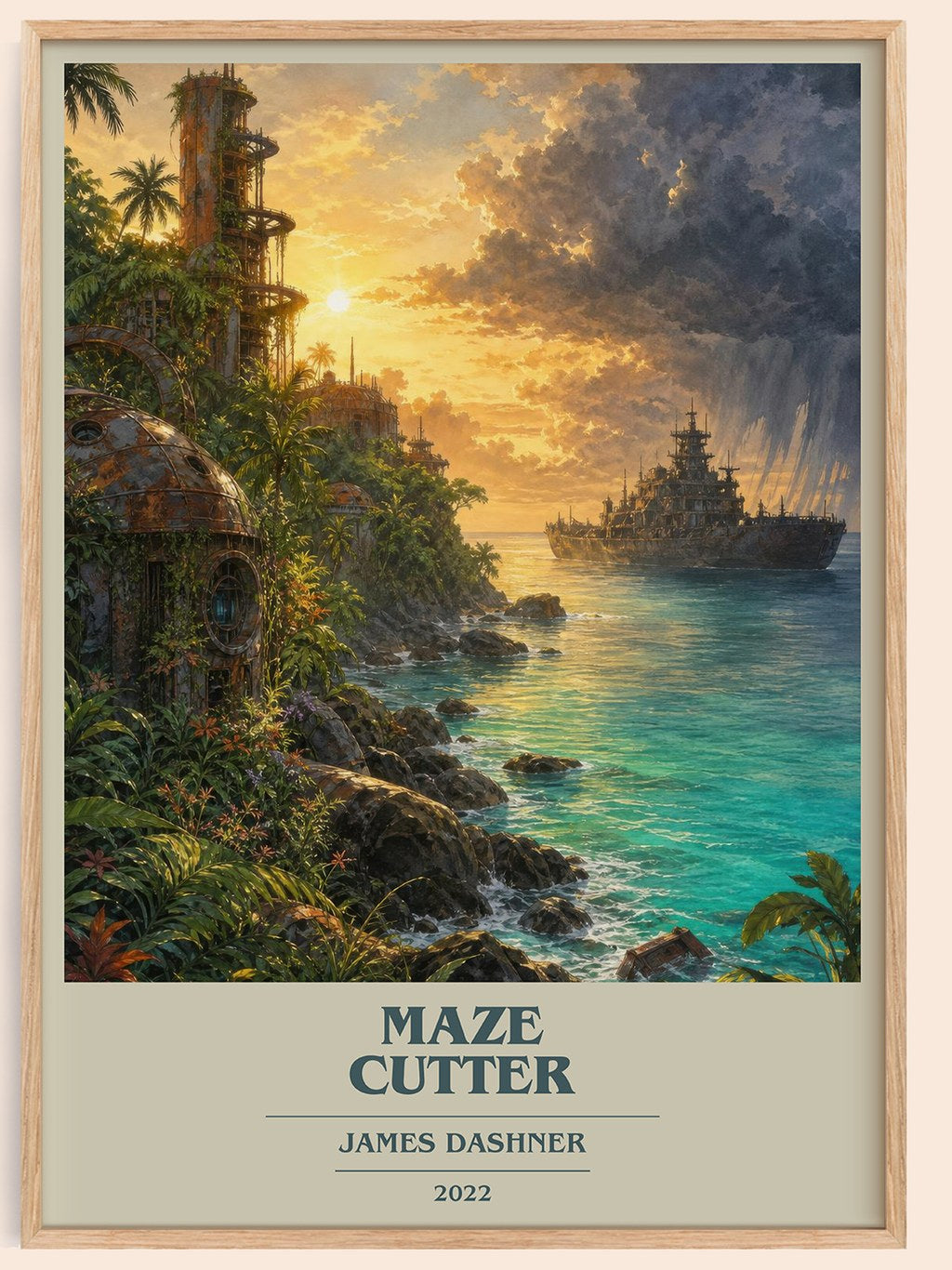 Maze Cutter book cover book poster by James Dashner – framed literary art print