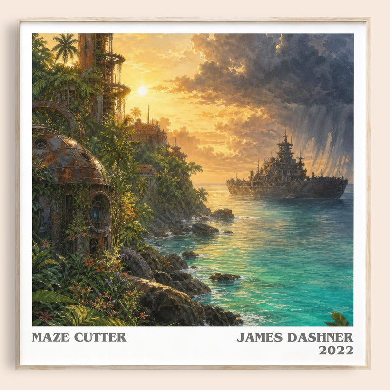 Maze Cutter literary book poster by James Dashner – framed literary art print