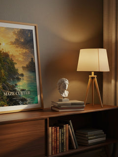 Maze Cutter watercolour print on bookshelf – James Dashner fan gift
