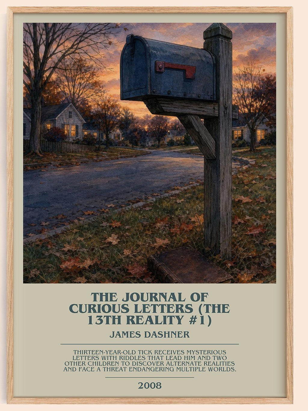 The Journal of Curious Letters (The 13th Reality #1) bookish book poster by James Dashner – framed literary art print