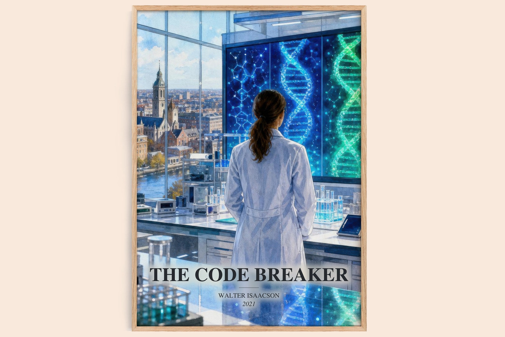 The Code Breaker Book Watercolour Illustration by Walter Isaacson