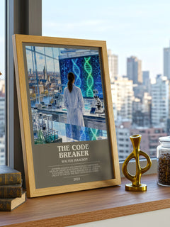 The Code Breaker bookish print framed by window – literary home decor