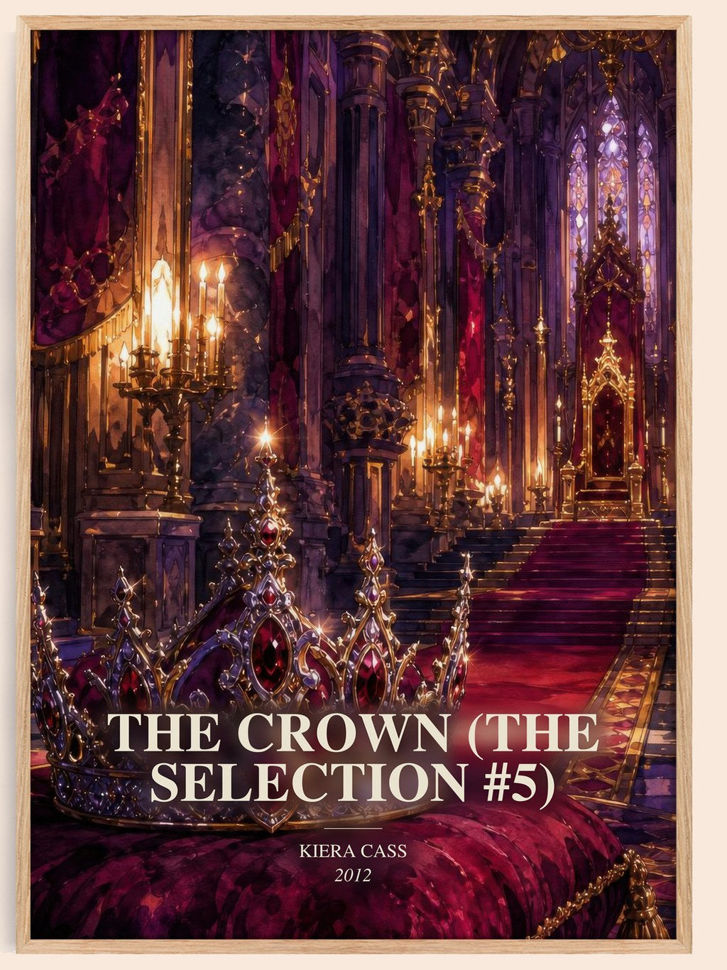 The Crown (The Selection #5) watercolour book poster by Kiera Cass – framed literary art print