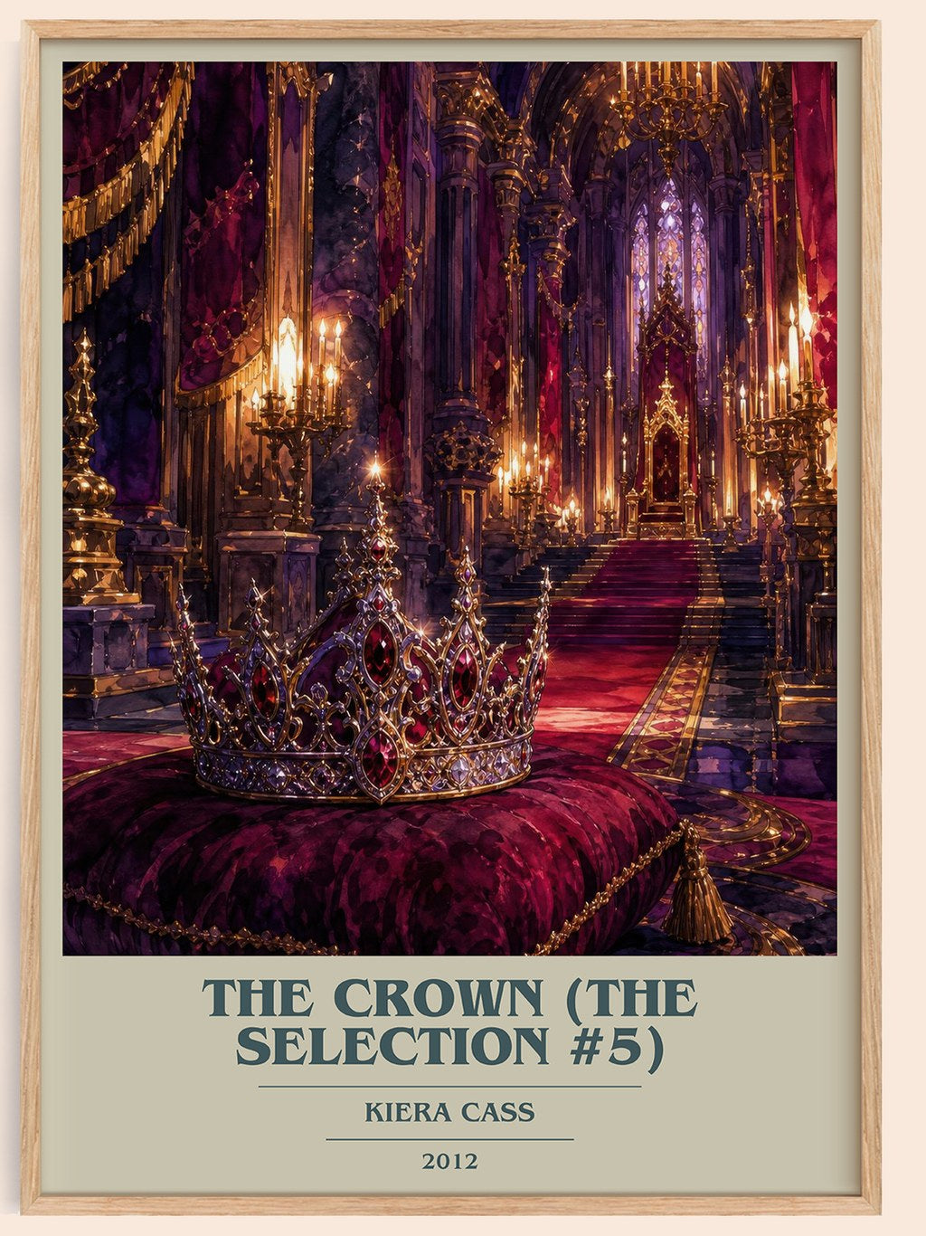 The Crown (The Selection #5) book cover book poster by Kiera Cass – framed literary art print