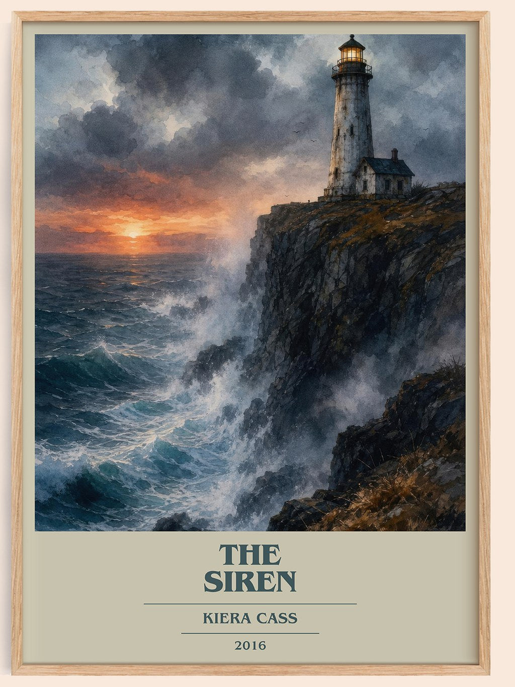 The Siren book cover book poster by Kiera Cass – framed literary art print