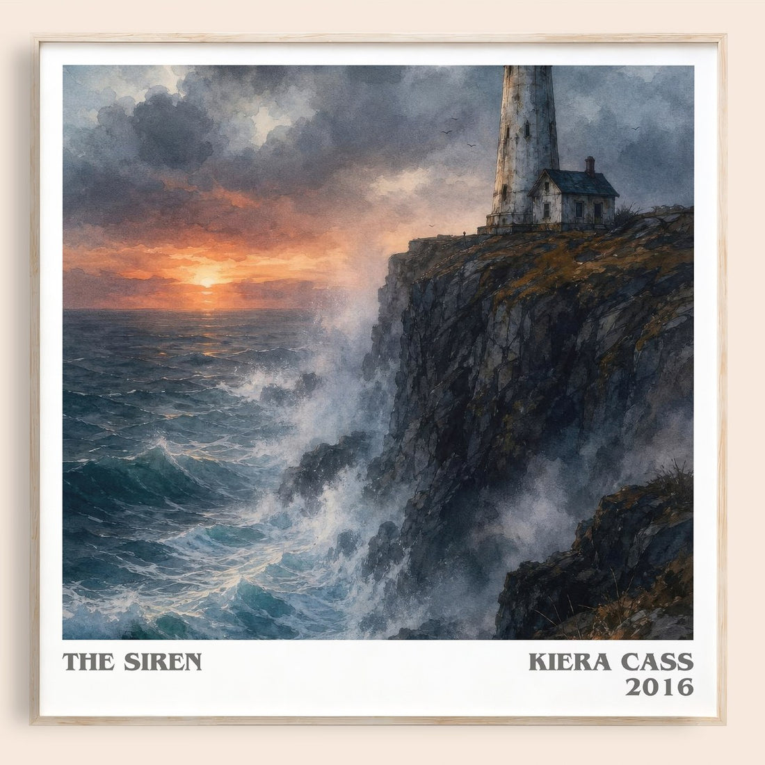The Siren literary book poster by Kiera Cass – framed literary art print