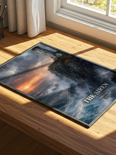 The Siren watercolour book poster framed on wall – fantasy wall art